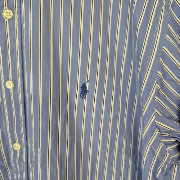 Ralph Lauren Blue and White Casual Button Down Classic Fit Shirt - Picture 2 of 7